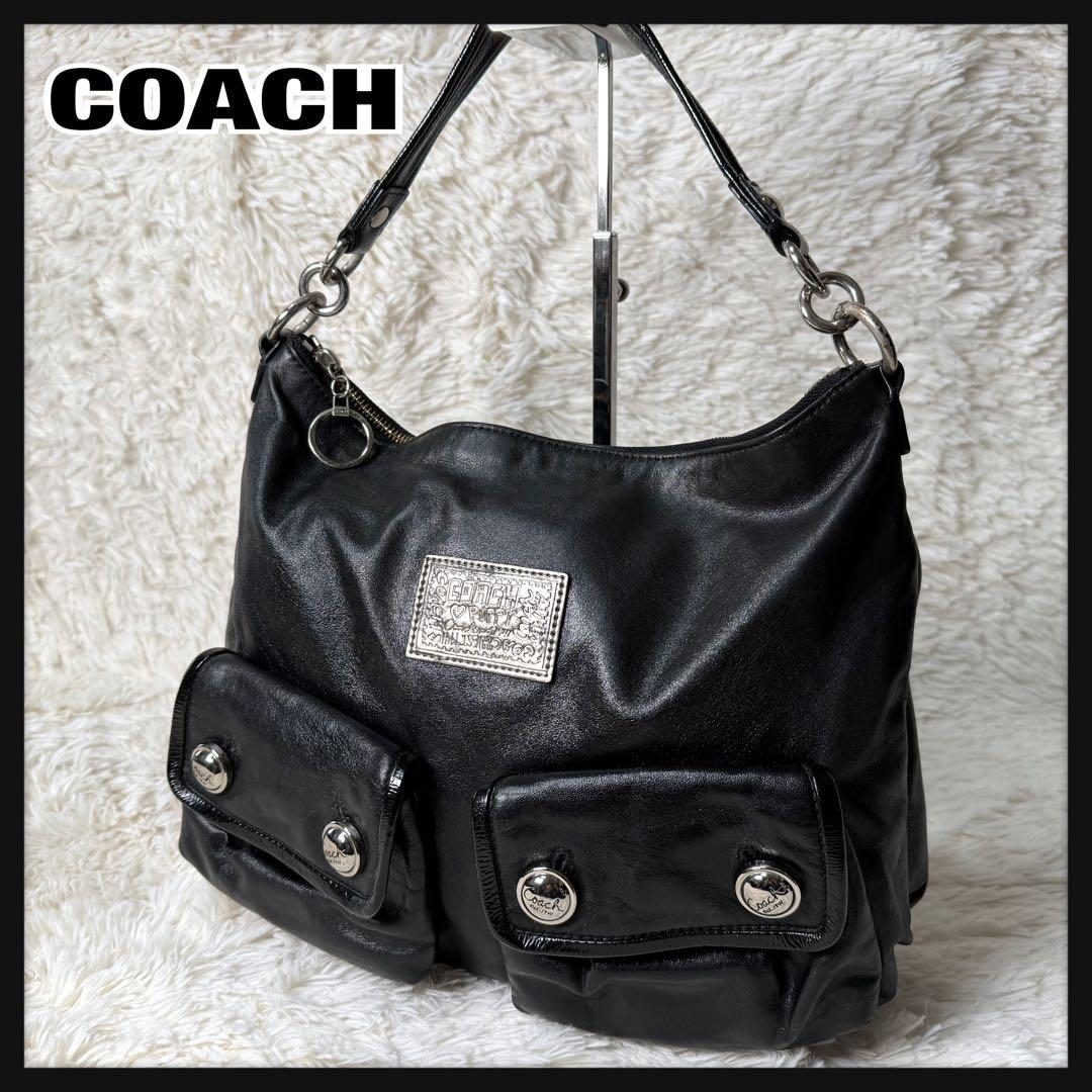 Coach Shoulder Bag Leather Poppy y2k - メルカリ