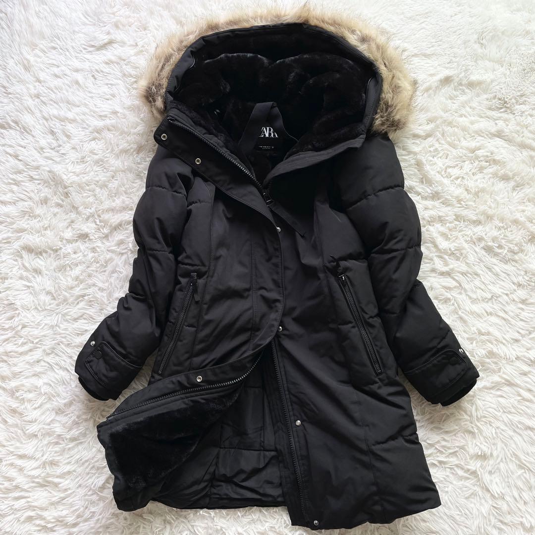 美品 ZARA Long winter parka ファー 裏ボア ロングコート - メルカリ