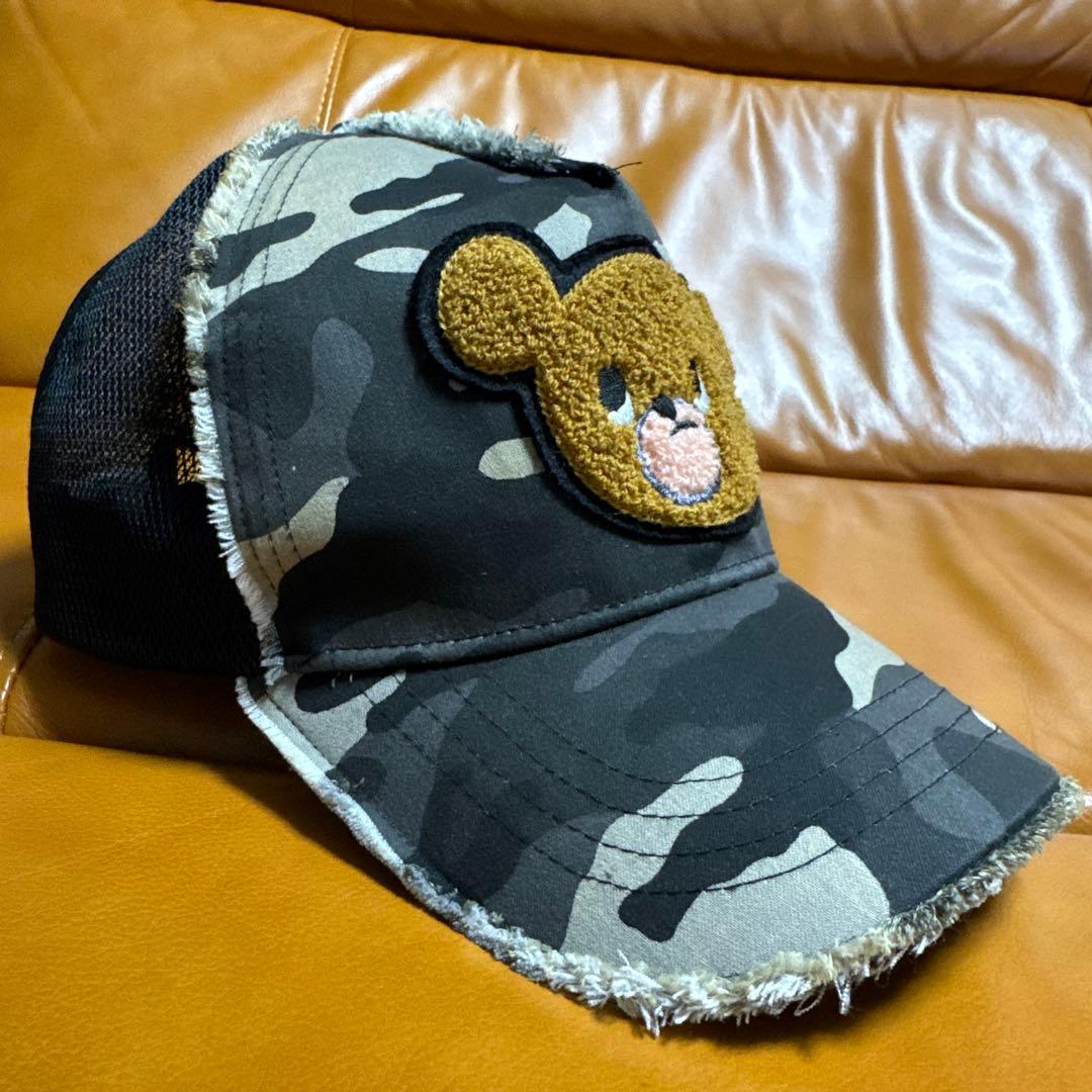 激レア 武藤敬司 武藤ベアー キャップ カモフラ 迷彩 さがら刺繍