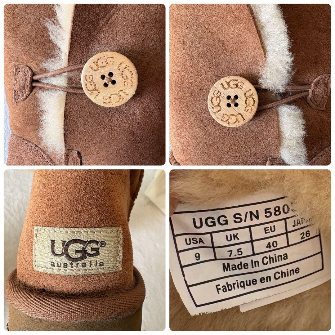 定番人気】UGG アグ ベイリーボタン ムートンブーツ 26cm チェスナット