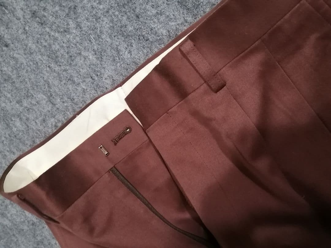 赤茶 秋冬スウェード調 ダブル スーツ セットアップ スラックス