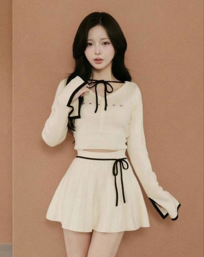 Darich ダーリッチ ウエストオープンリボンデザインニットミニ