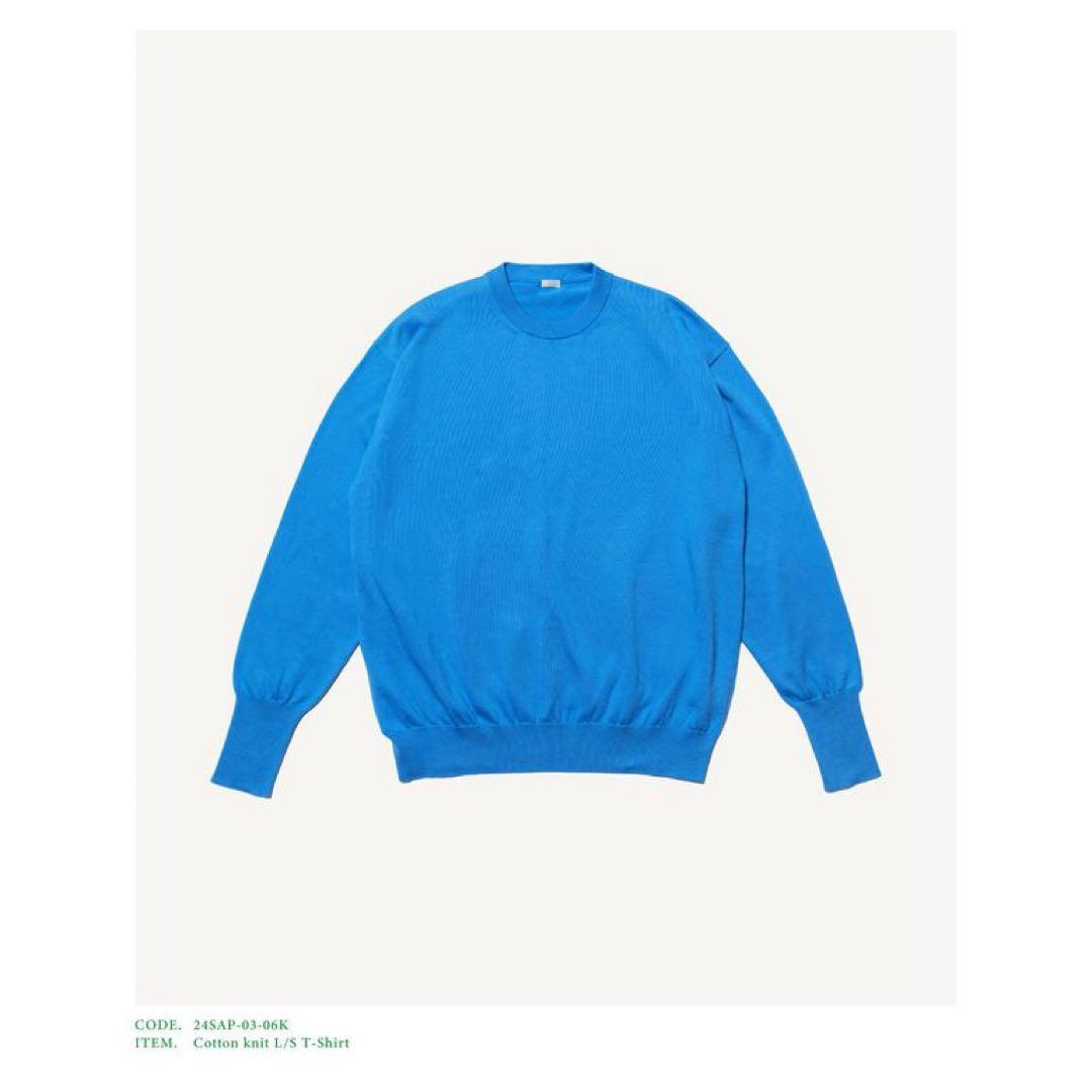 アプレッセ ニット Cotton knit L/S ターコイズ a.presse