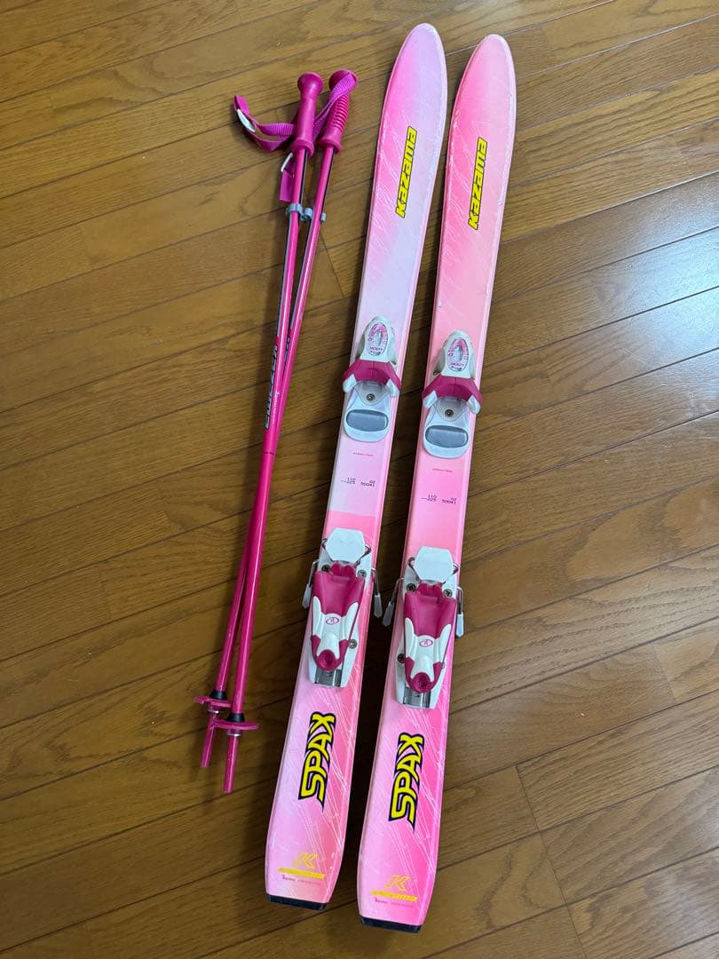 KAZAMA ピンク スキー板 Alpen ストック付き 110 - メルカリ