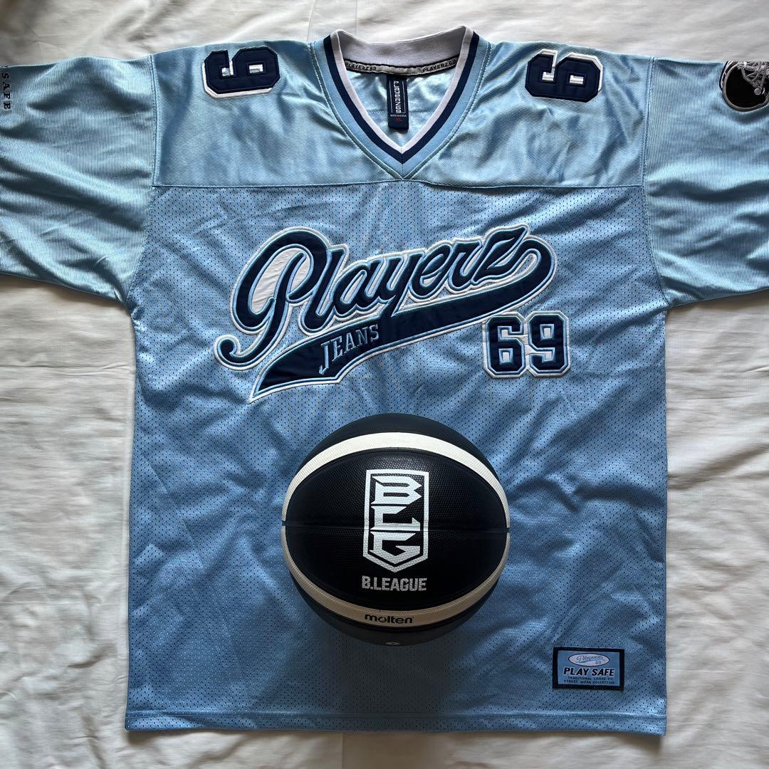 PLAYERZ 69 ゲームシャツ XL 希少 フットボールシャツ 大きめ 水色