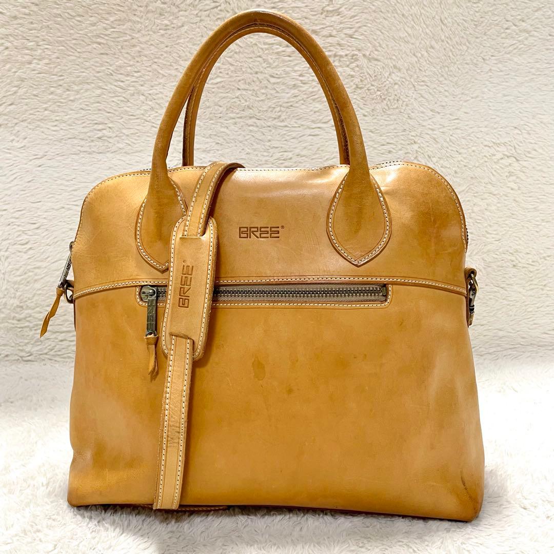 BREE ブリー ヌメ革 2way ハンドバッグ ブリーフケース A4収納可 BREE オリジナルヌメ革 2WAY アタッシュ ブリーフケース