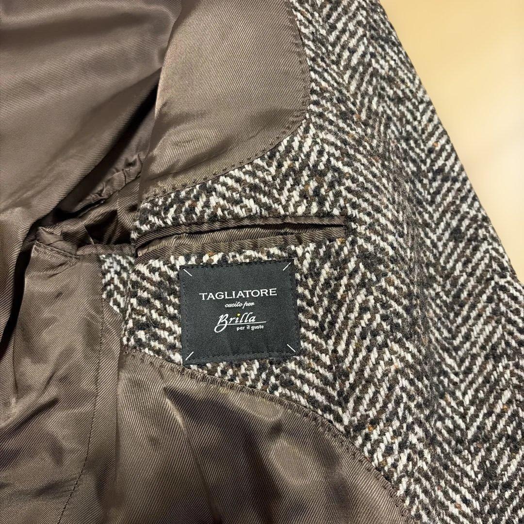 TAGLIATORE ヘリンボーン ダブルブレストコートMENS - メルカリ