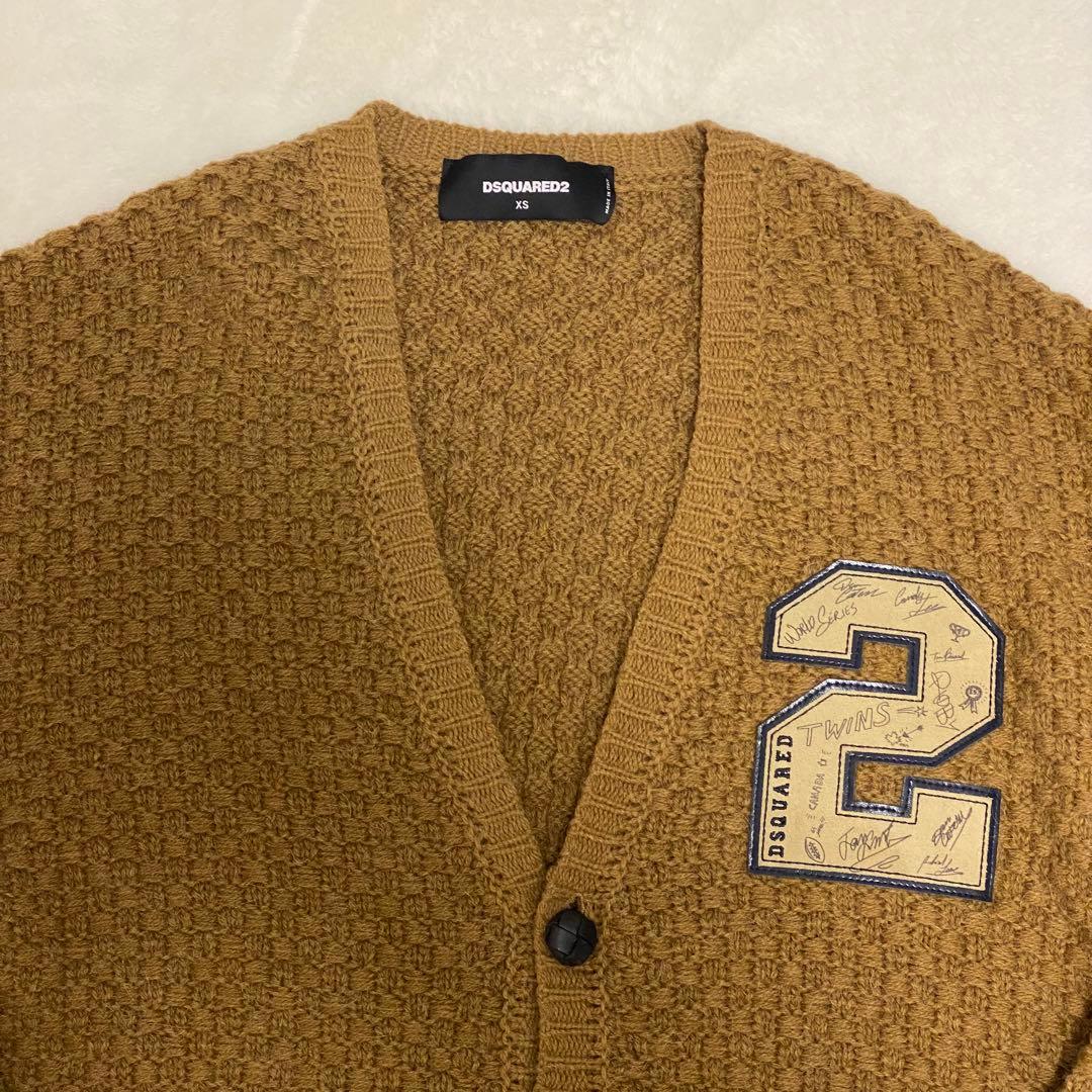 高橋海斗着用✨DSQUARED2 ビッグカーディガン アルパカ混 レザーワッペン