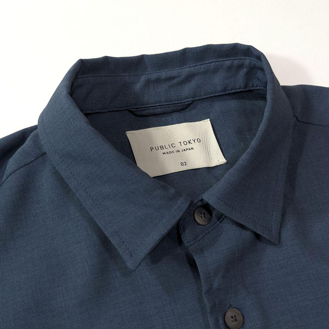 未使用級☆パブリックトウキョウ コンフォートリラックスシャツ ブルー