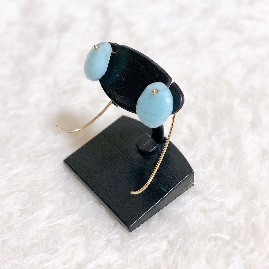 Lilas K10 ラリマー ピアス イエローゴールド - メルカリ