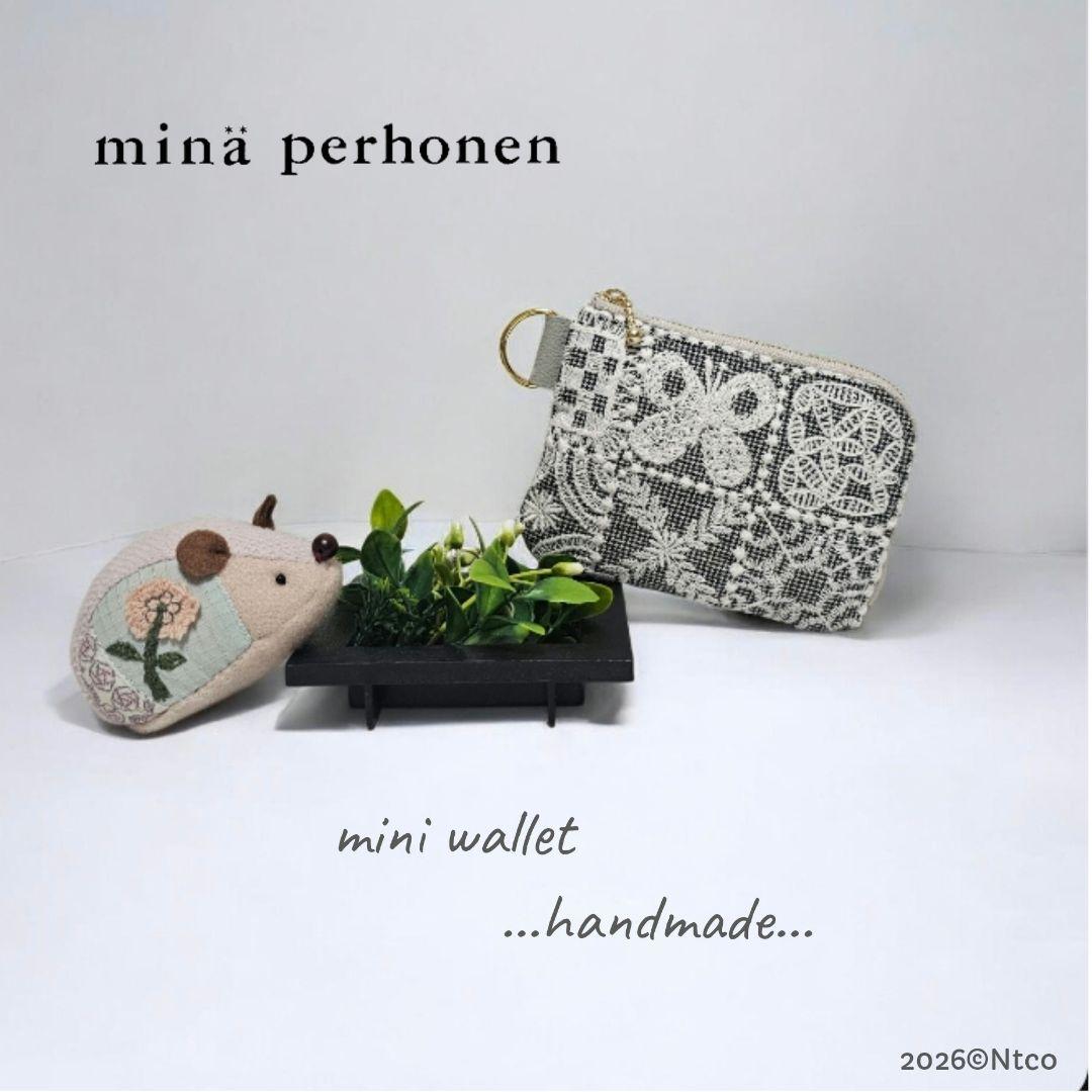 f.ミニウォレット フォレストタイル ベージュ ミナペルホネン