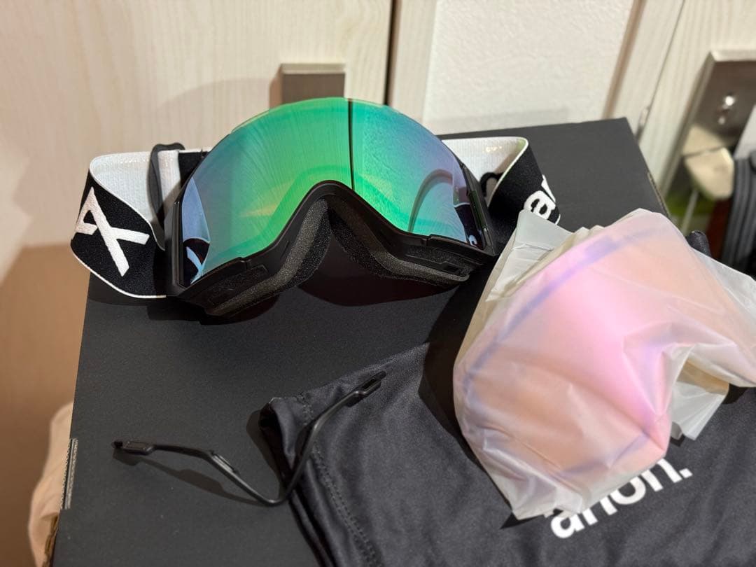 使用3時間程！anon. SYNC M-FUSIONスペアらレンズ付き Anon Sync Goggles + Bonus Lens + MFI® Face Mask | Snowboard