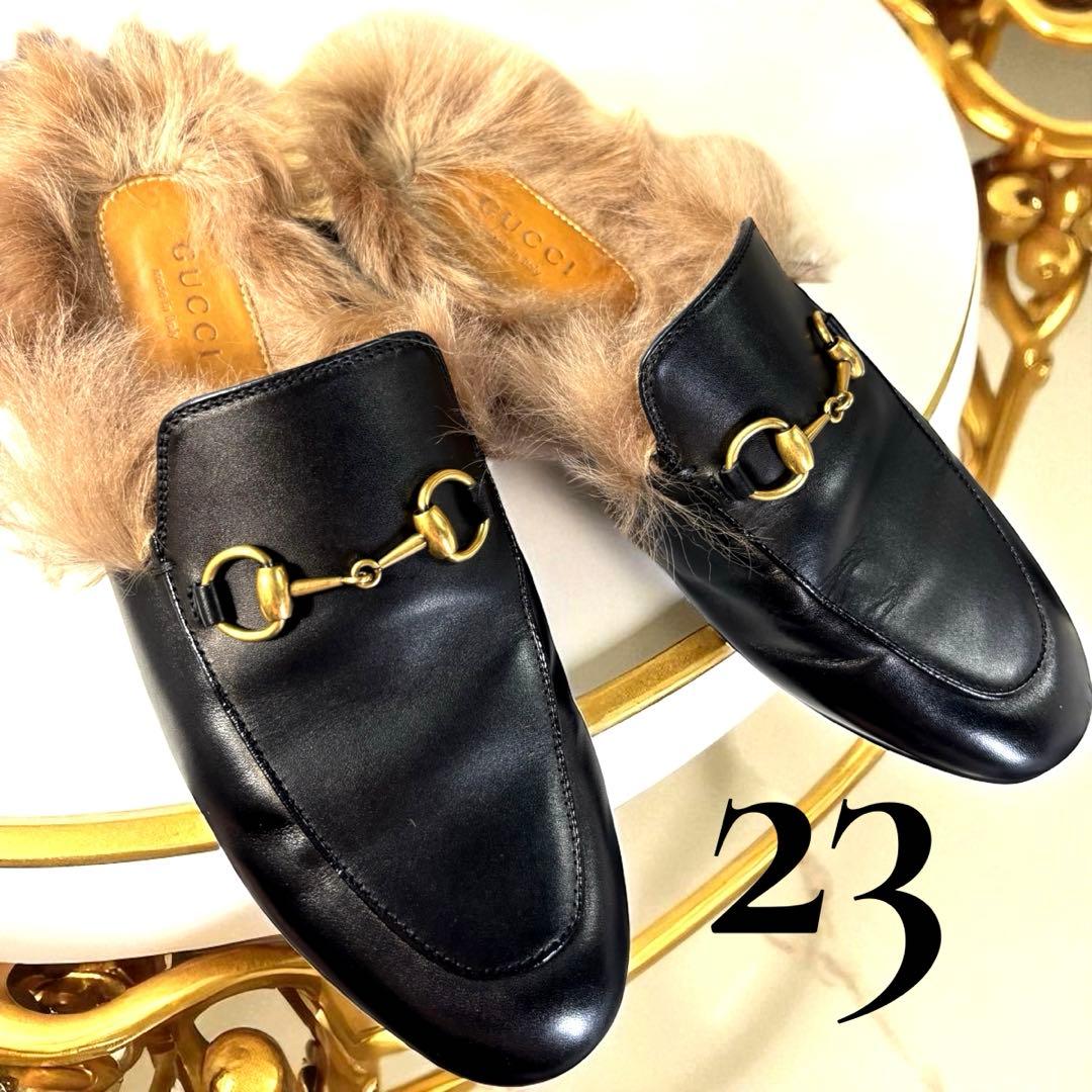 あ*ん様 GUCCI グッチ プリンスタウン ファー ローファーホースビット サ GUCCI（グッチ） プリンスタウン リ エディション レザー スリッパ
