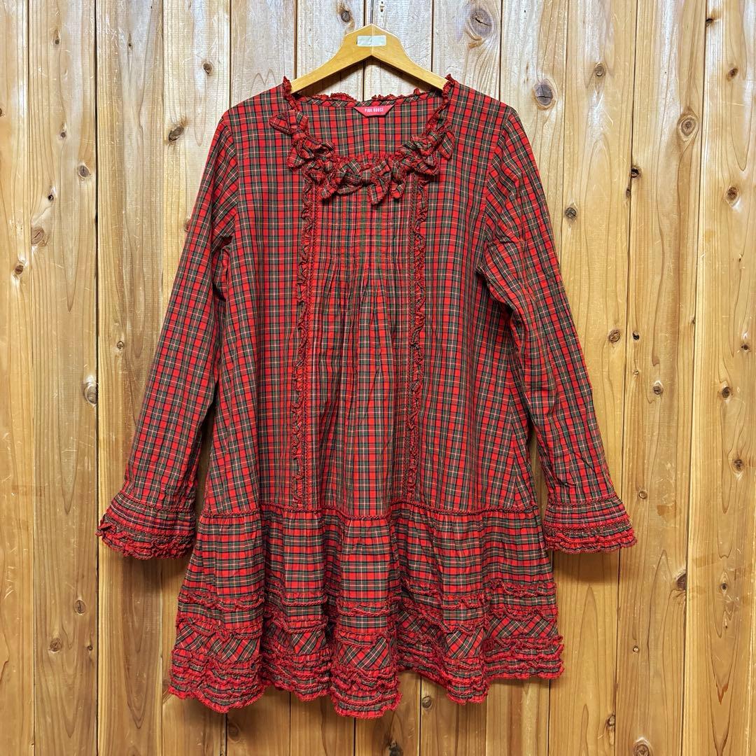 極美品 PINKHOUSEピンクハウス タータンチェック 長袖チュニック