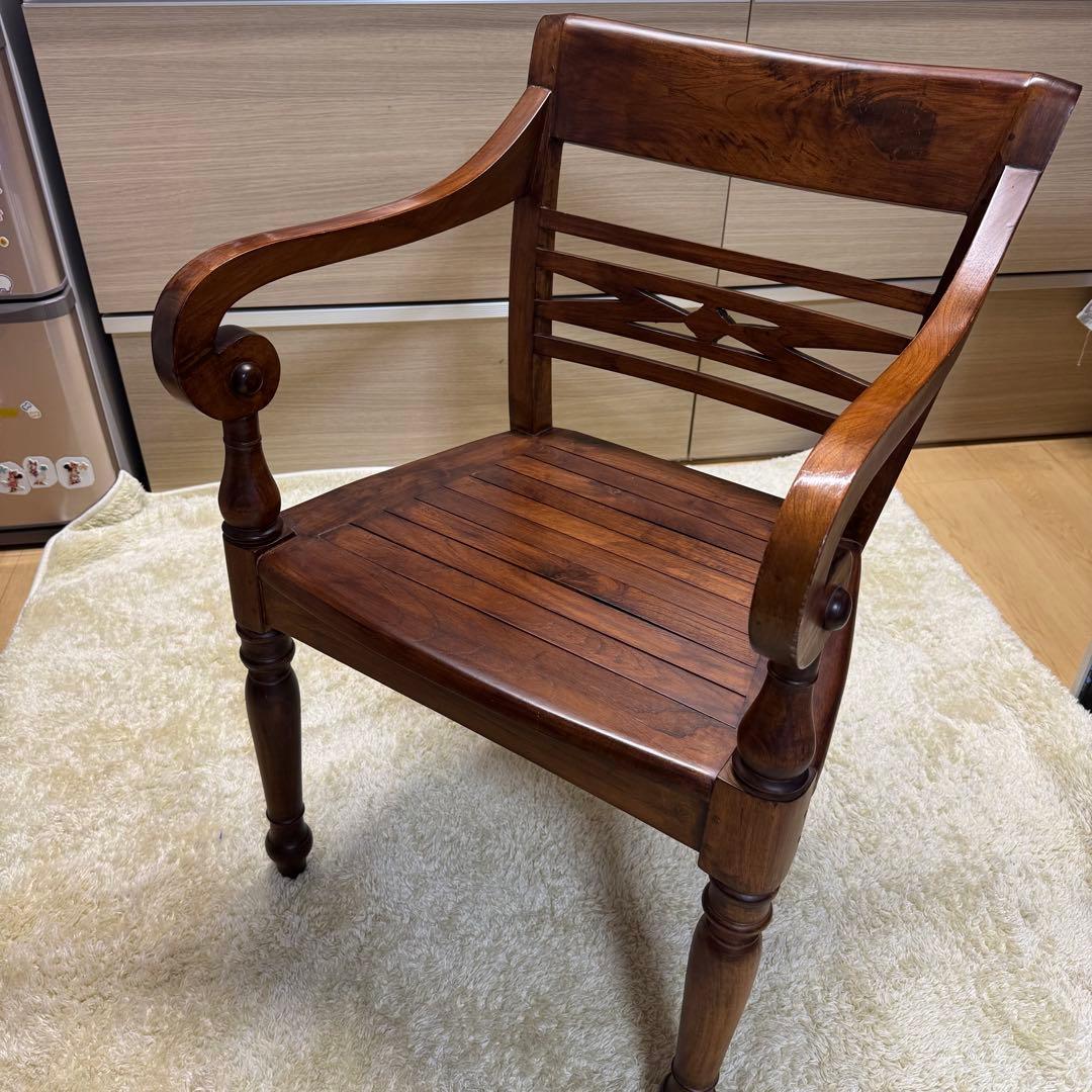 【希少】アームチェアー ブラウン アンティーク アンティークのパーソナルチェア、マホガニー材の優雅なアームチェア(q