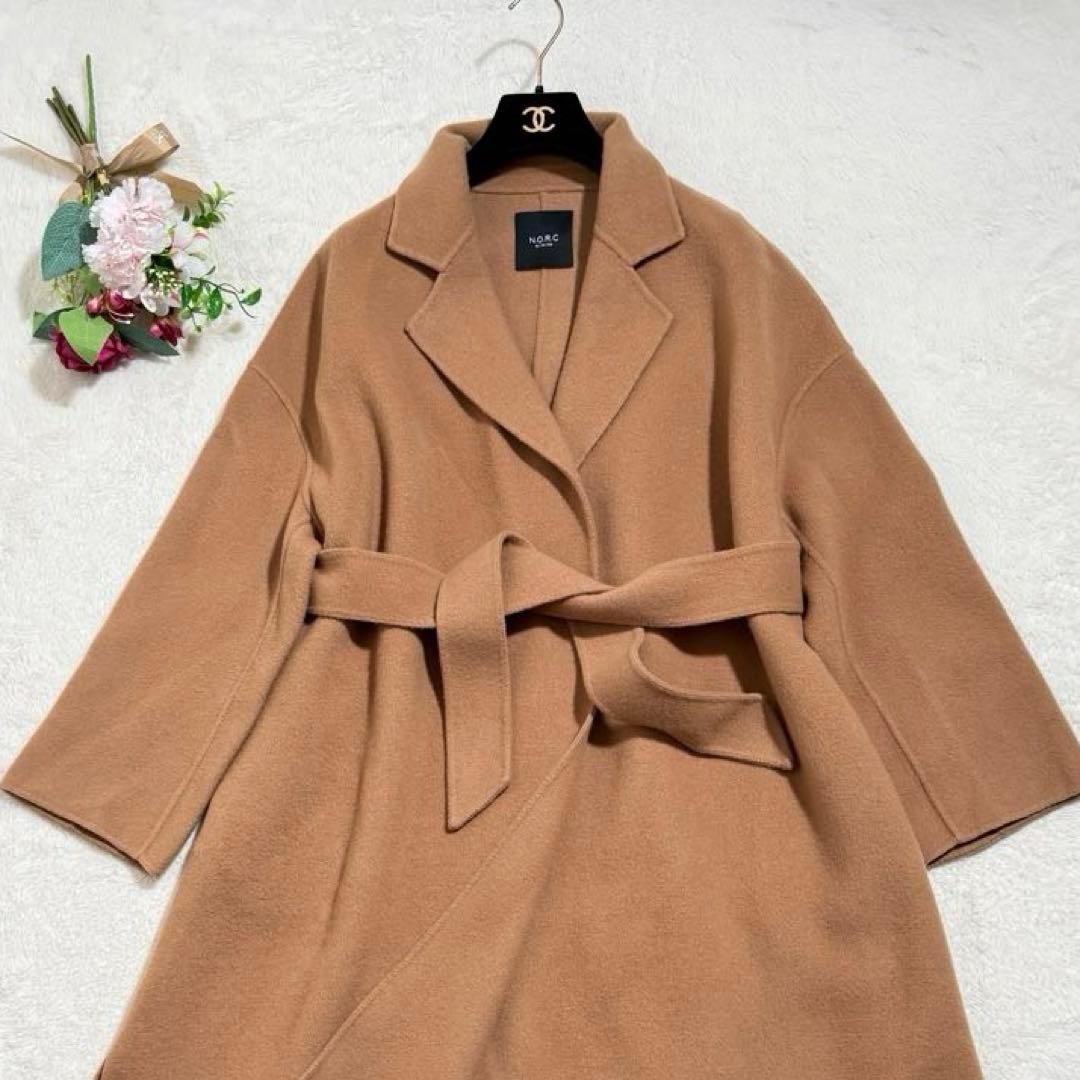 N.O.R.C ノーク ロングコート リバーコート ダブルフェイス キャメル