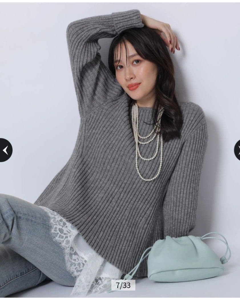 アプワイザーリッシェ レースヘムキャミセットニットチュニック - メルカリ