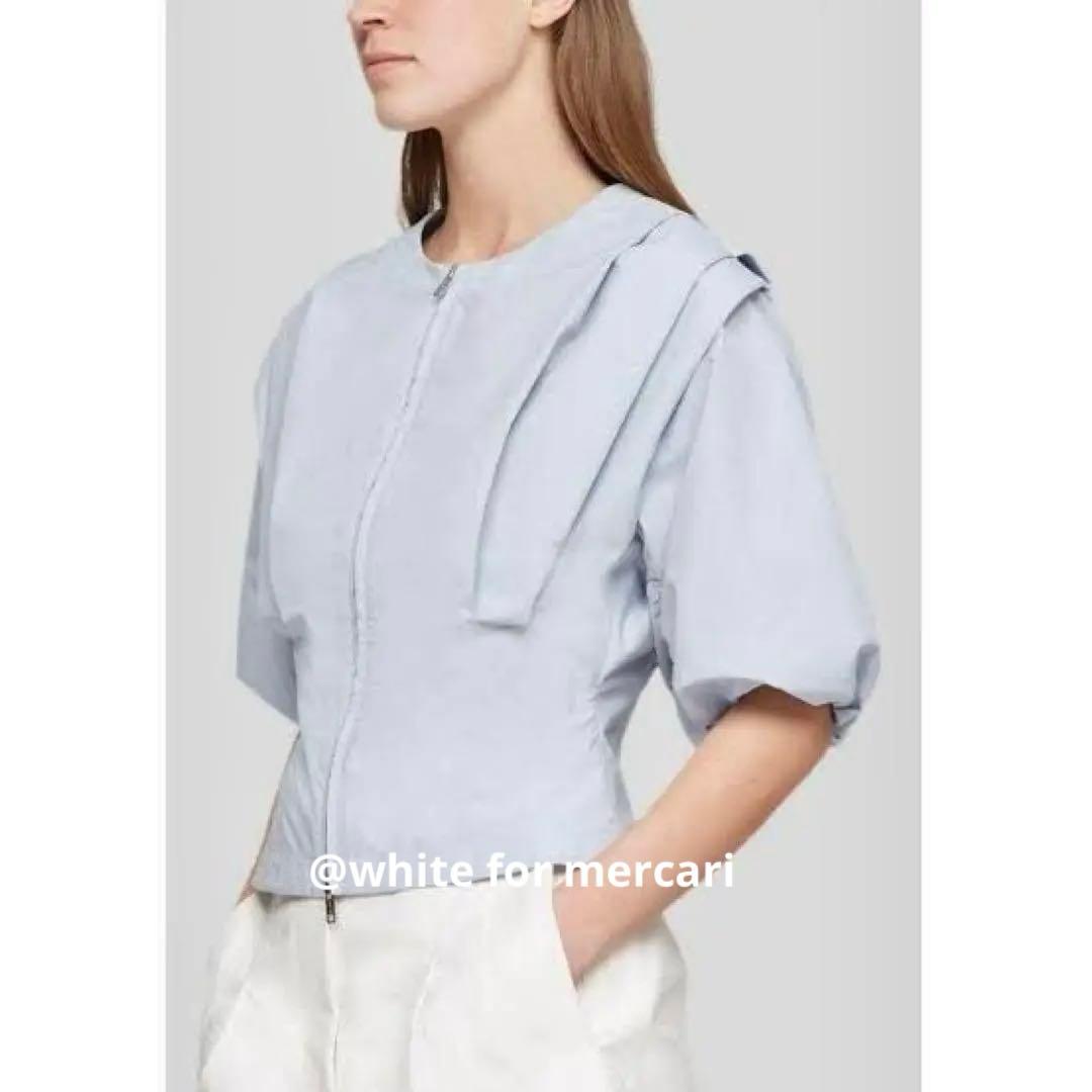 NYコレクション 定価8万 水色コットンシャツジップアップアウター SHIPS（シップス） ブルゾン アウター SHIPS:「洗濯機可能」ローン