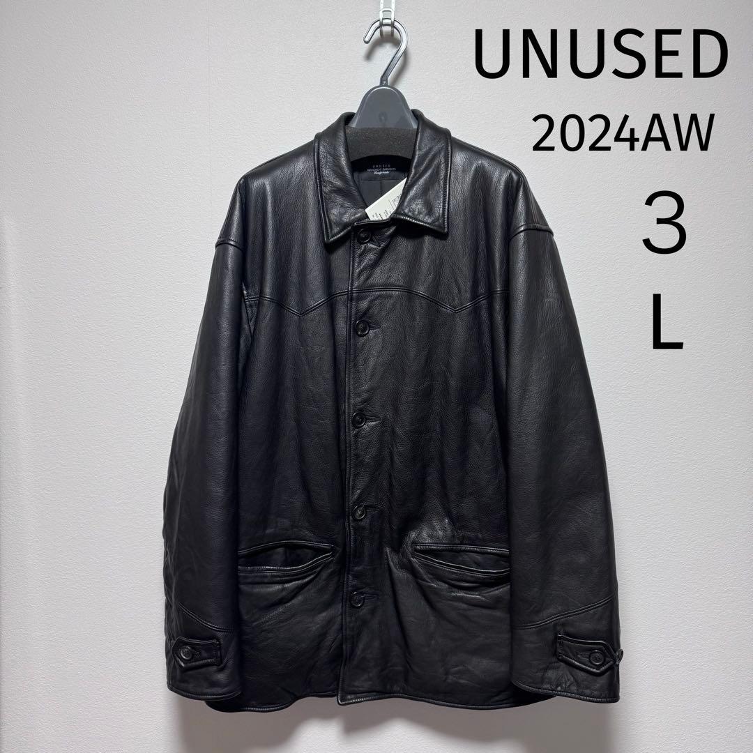 3新品UNUSEDアンユーズド24AW レザージャケットUS2450 BLACK - メルカリ
