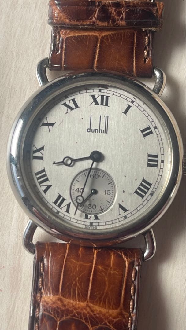 dunhill アナログ腕時計 ローマ数字 DUNHILL】 1930's ダンヒル レクタンギュラー 9金無垢 ブリティッシュ