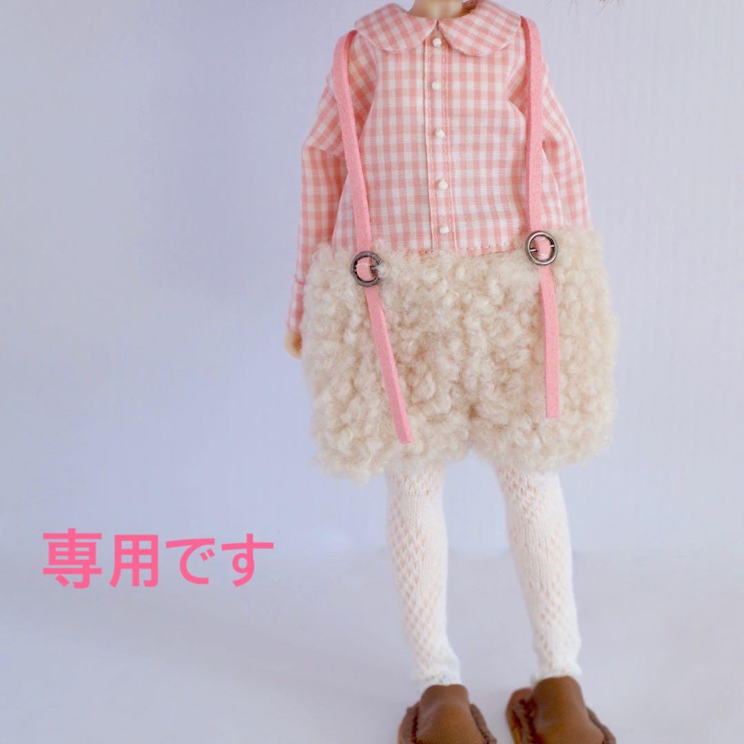 ブライスアウトフィット　つりパンツ風ジャンプスーツ　ボアショート　ピンクギンガム ドレスプラス DRESS+ ジャンプスーツ パンツドレス ポケット付き 結婚