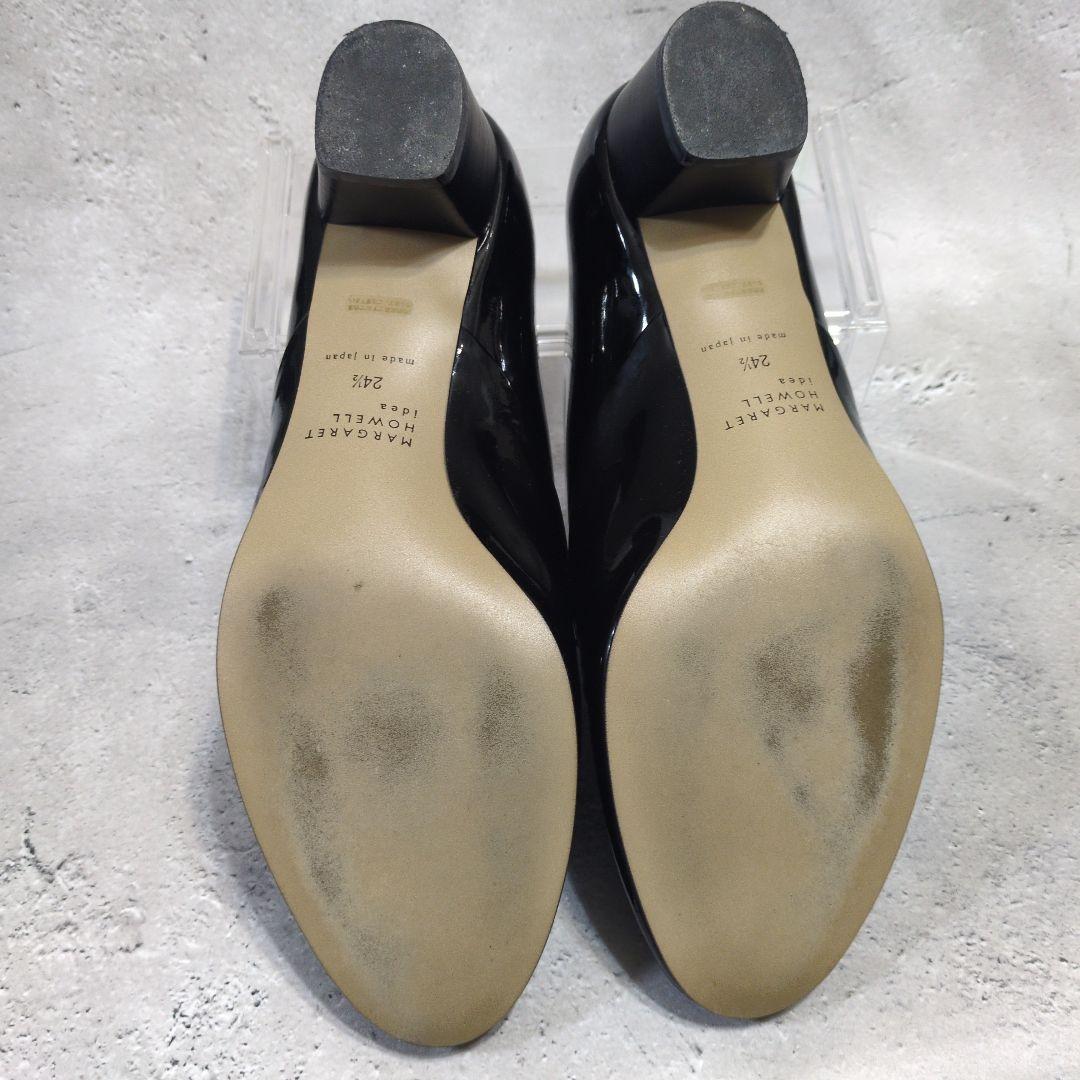 極美品 マーガレットハウエル アイデア ヒールパンプス エナメル 24.5cm
