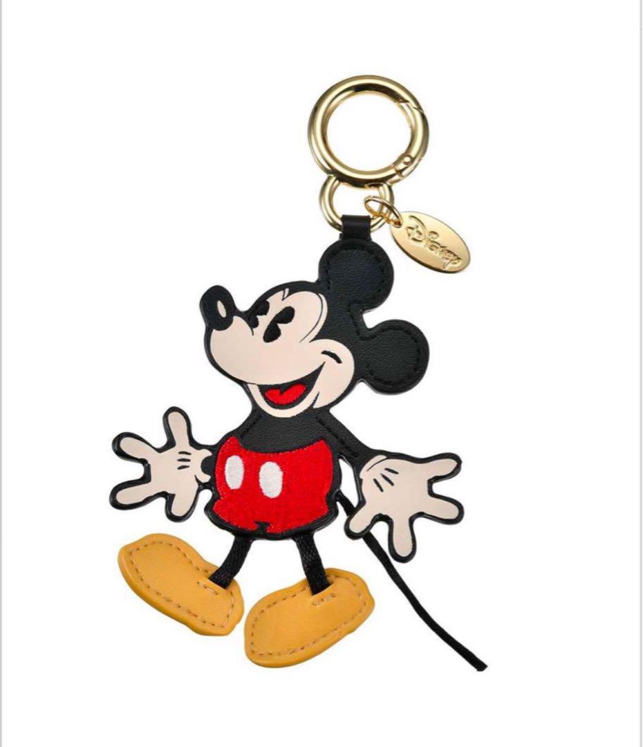 ラスト ディズニー購入ミッキー バッグチャーム ダイカット レザー風