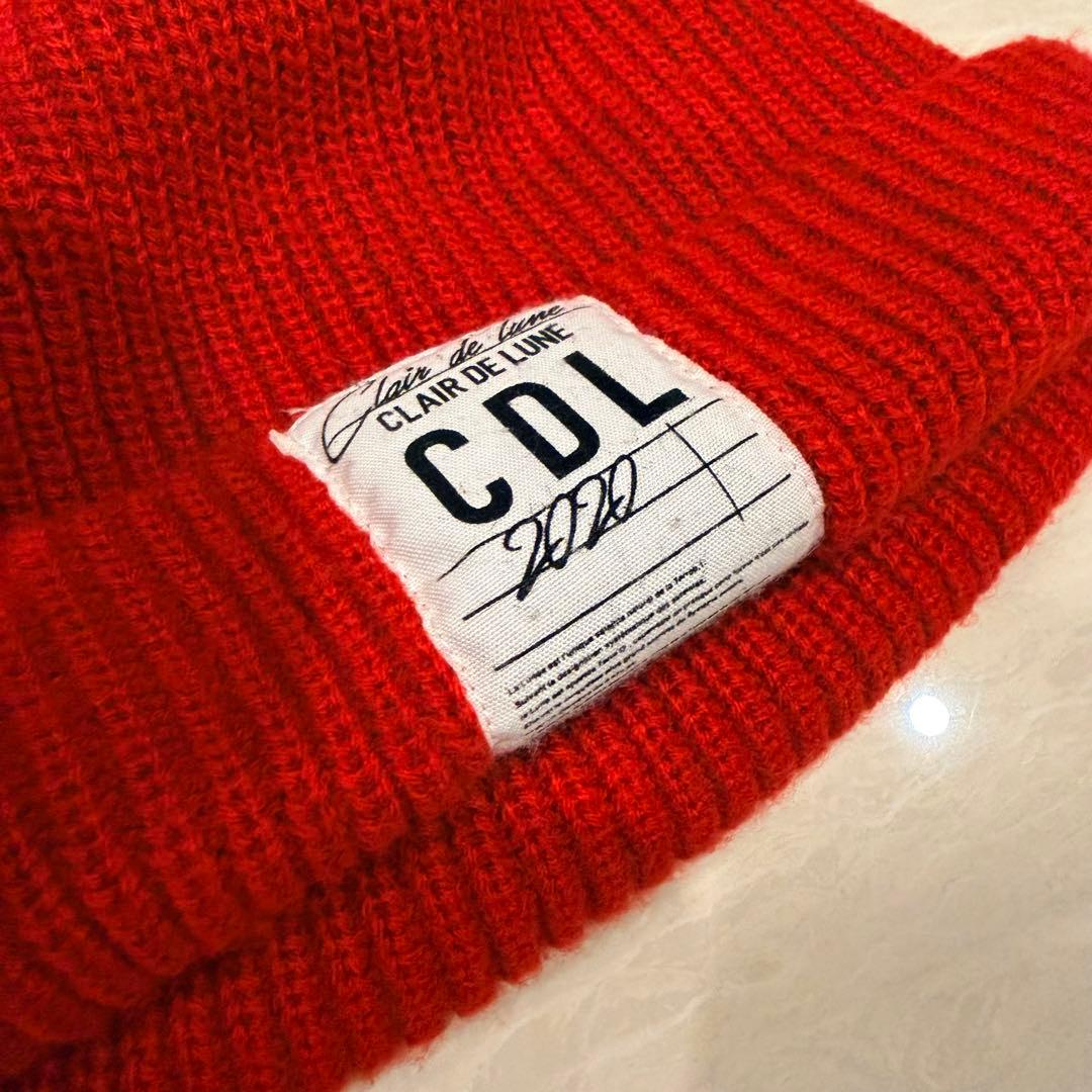 CDL ニット帽 ビーニー CLAIR DE LUNE クレールドルナ 臣 赤 - メルカリ