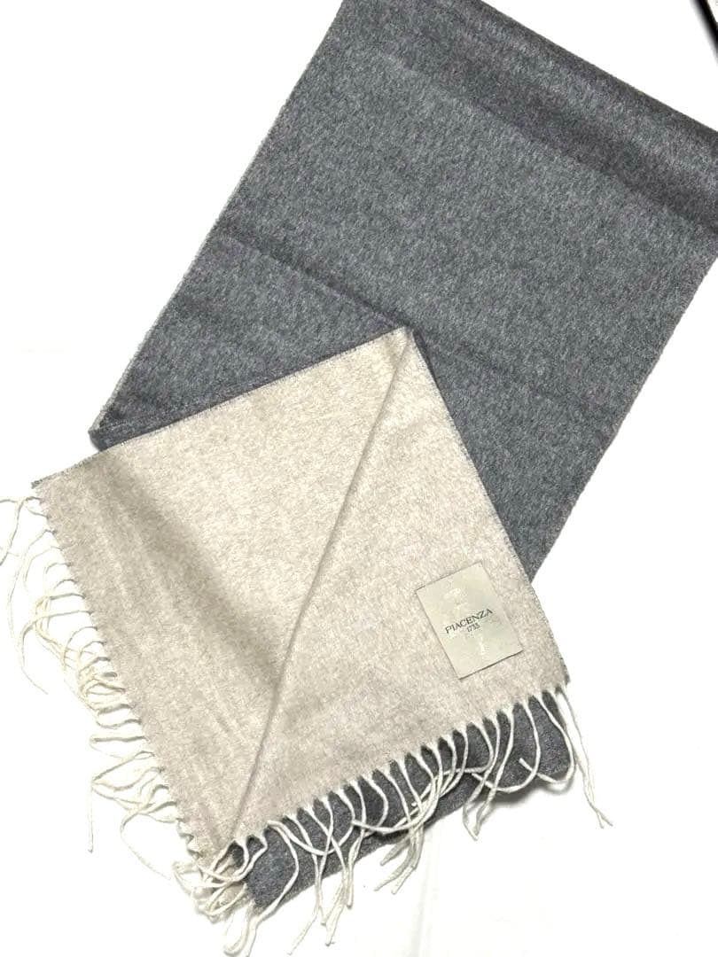 【最終値下げ】ピアチェンツァ　シルク　カシミヤ　　ダブルフェイス　マフラー PIACENZA（ピアチェンツァ） マフラー ストール ダブルフェイス