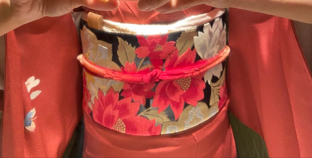 ★最終お値下げ★訪問着　フルセット　友禅　椿　蕾　赤