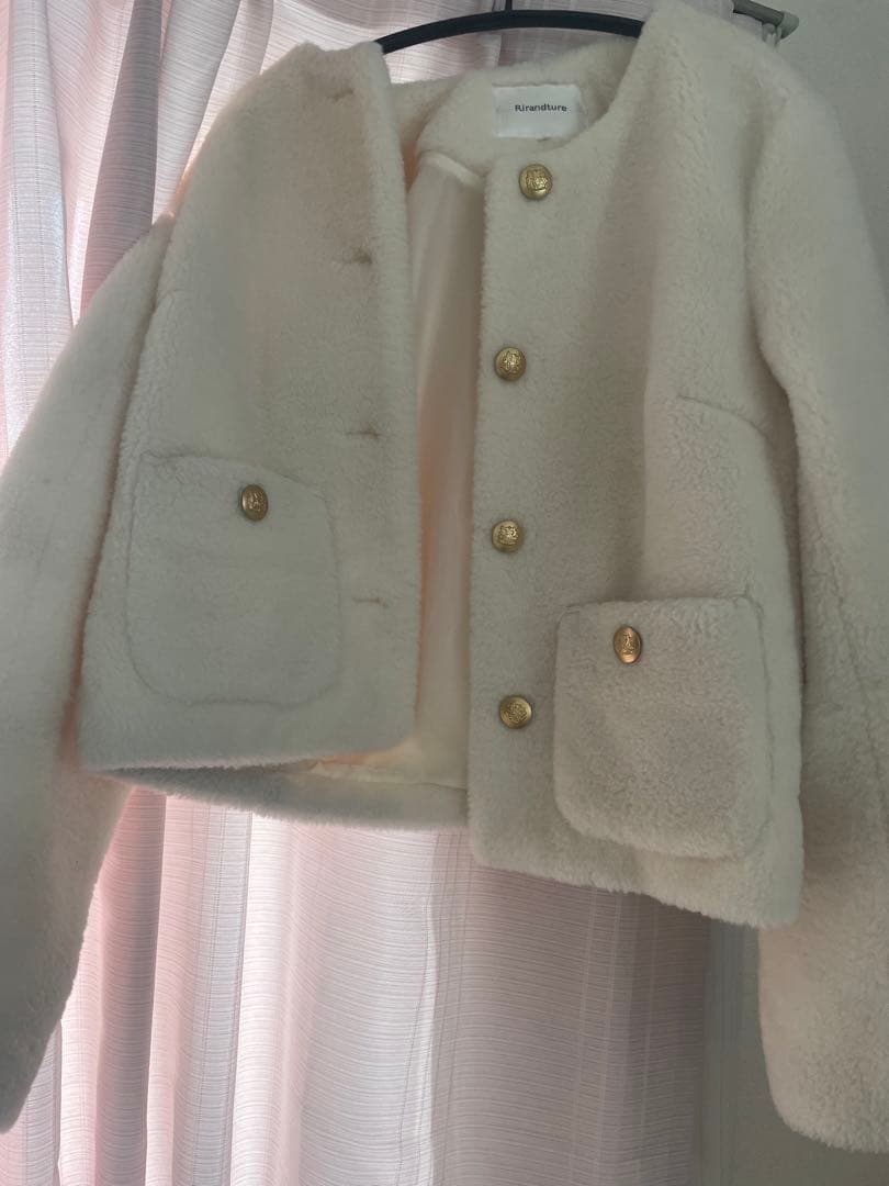 Rirandture ノーカラージャケット ホワイト Rirandture ホワイト www