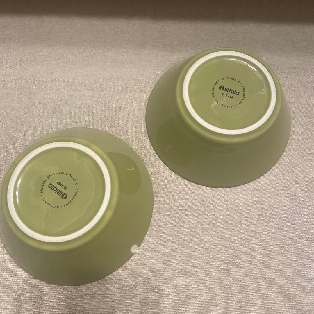 イッタラ ティーマボウル15cm 廃盤色オリーブグリーン 2つ 欠けあり