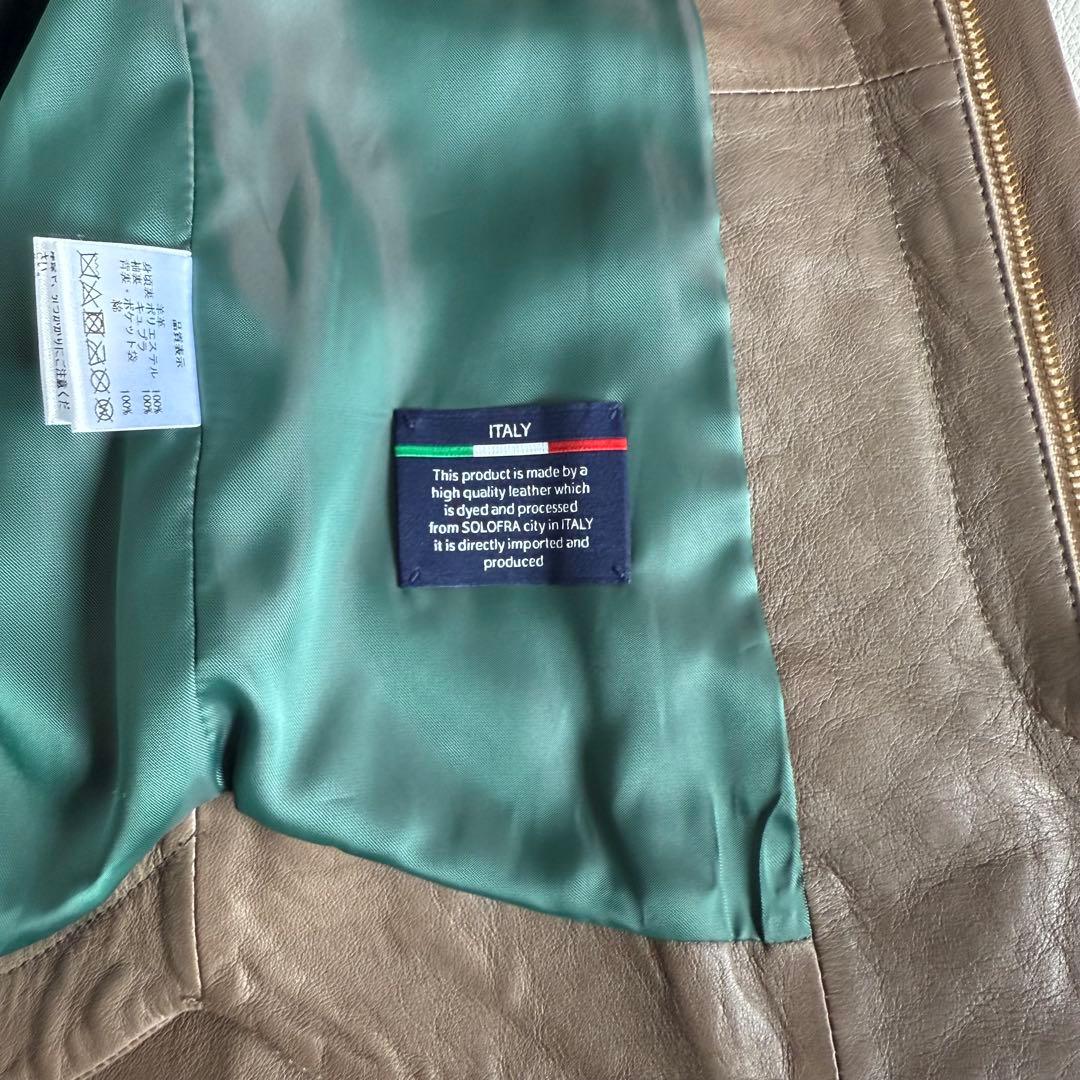 美品 パラスパレス ラムレザー イタリア ノーカラー ジャケット 3