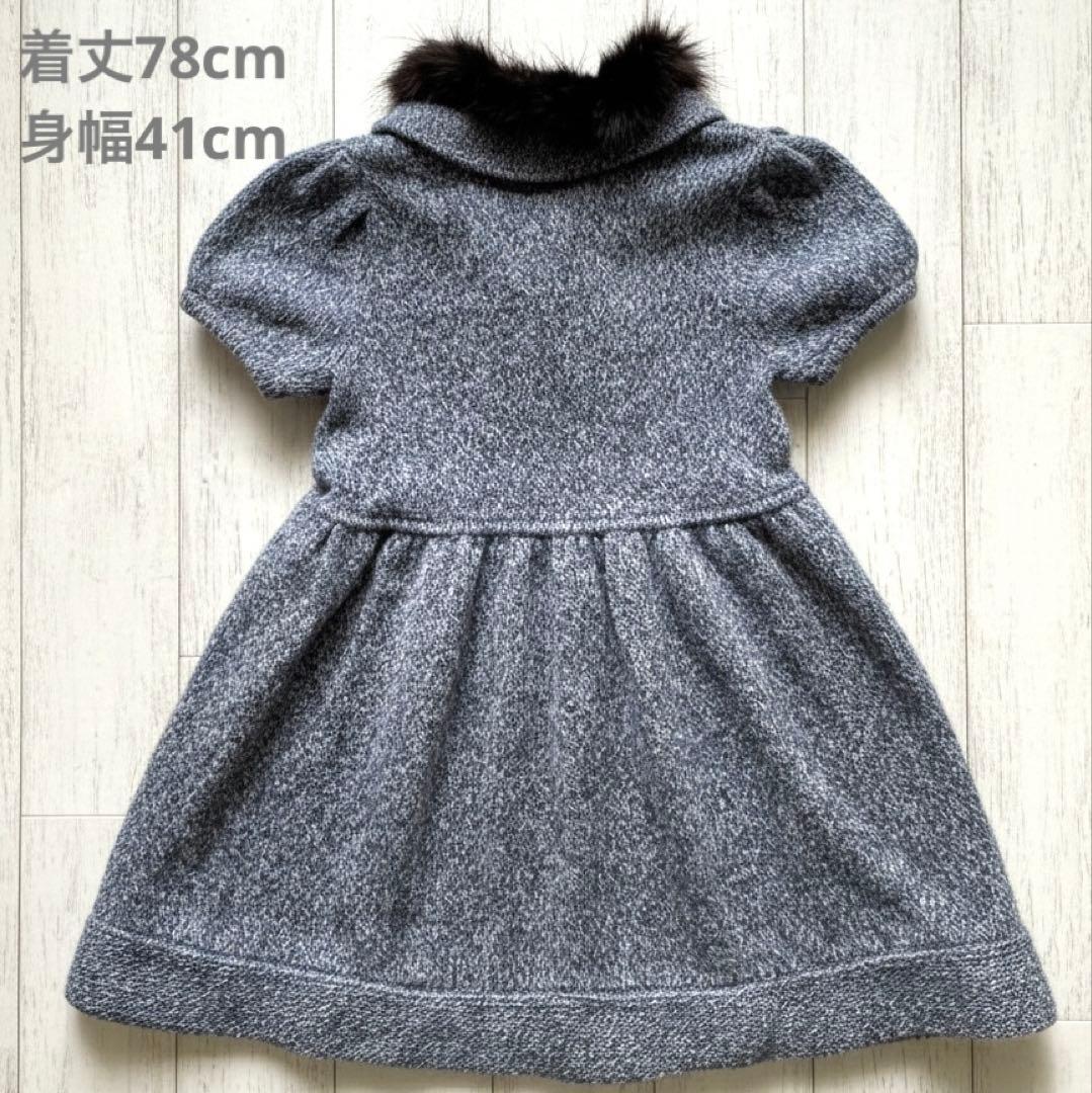 新品】BURBERRY BLUE LABEL 卯ファー付ニットワンピース M - メルカリ