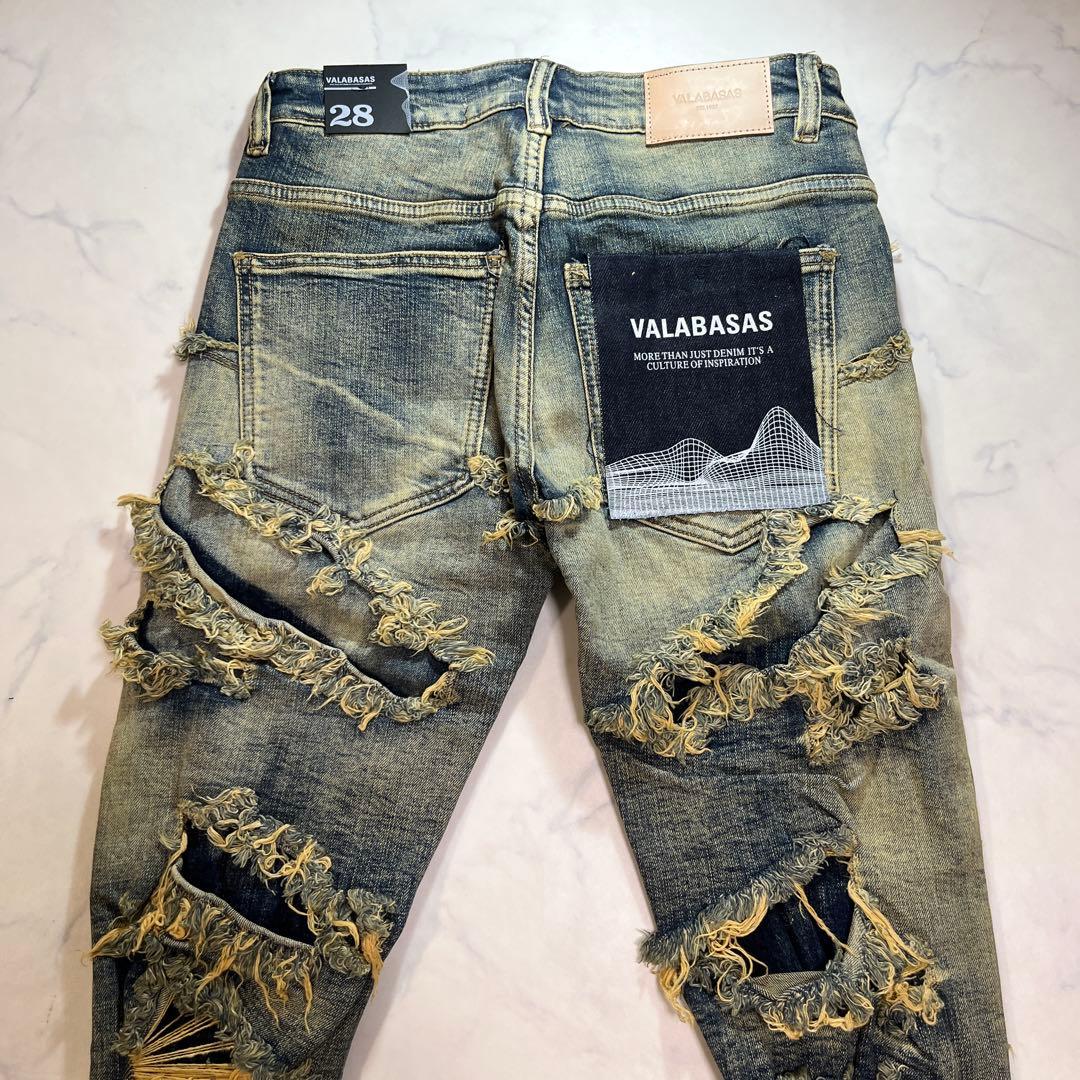 専用 valabasas バラバサス ハードクラッシュスタックフレアデニム 28