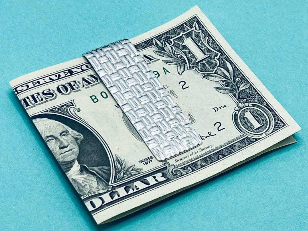 h891 希少　美品　ティファニー　メーカーズ　クロコ　マネークリップ　925 a166 Tiffany&Co. ティファニー メーカーズ クロコ型押し クロコ