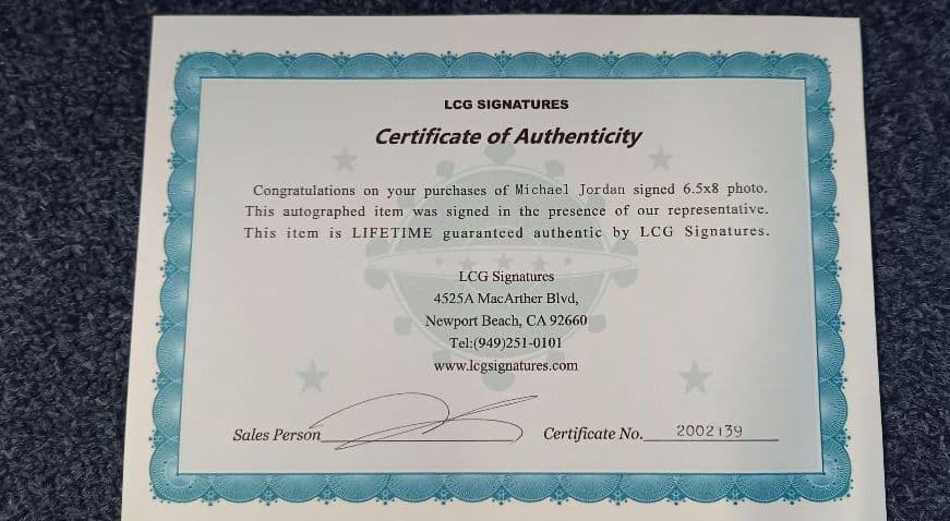 マイケル ジョーダン 直筆 サイン フォトグラフ 証明書付 NBA - メルカリ
