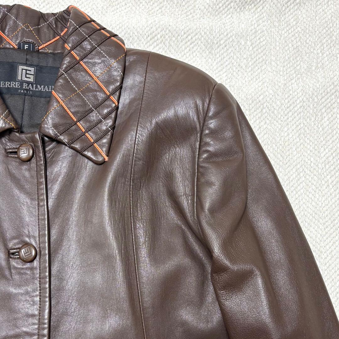 極美品 PIERRE BALMAIN VINTAGE ナッパレザー レザーコート - メルカリ