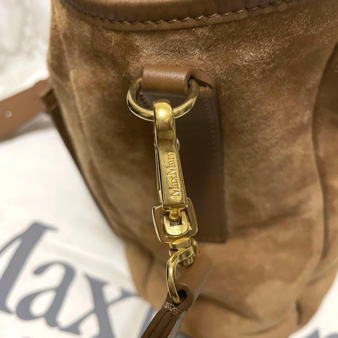 美品 MAX MARA テディベア リバーシブル 上質ラムレザー使用 バッグ