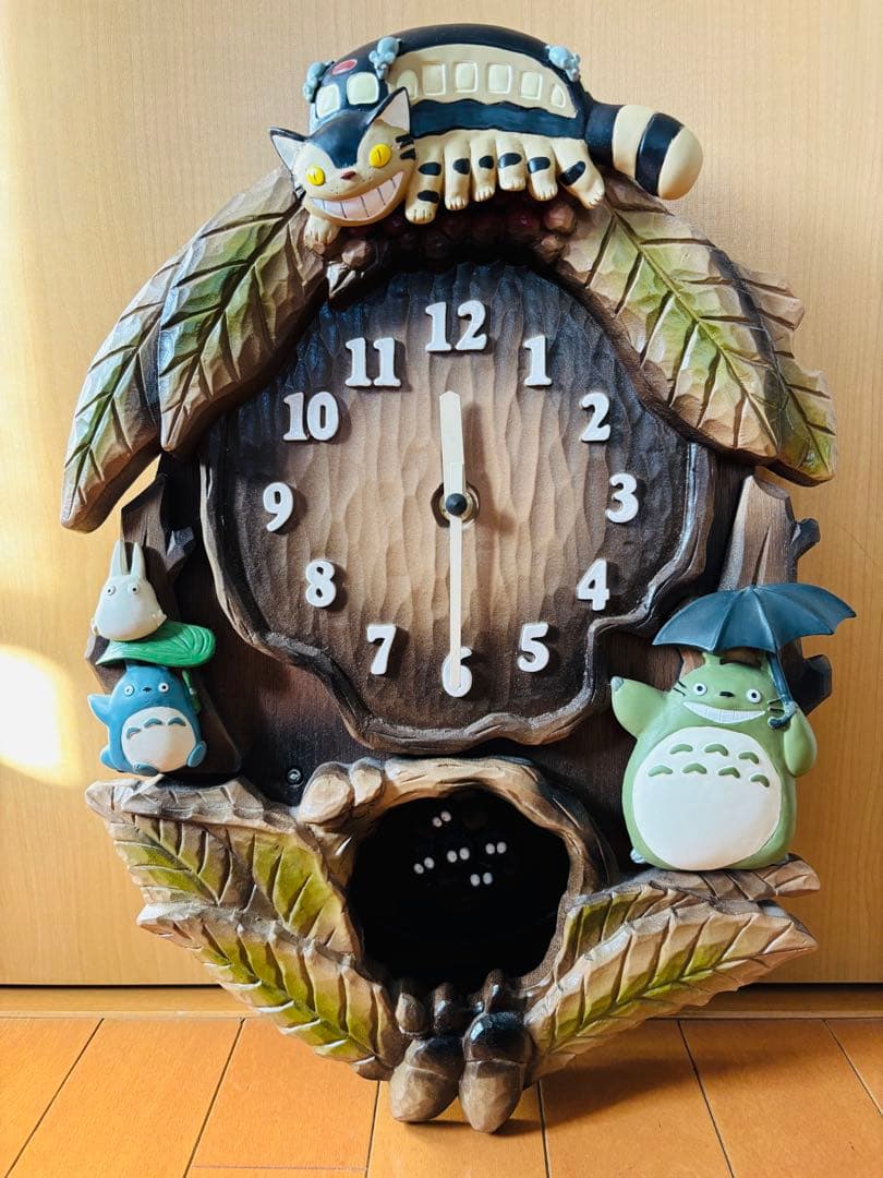 定価55,000円 トトロと猫バスのデザイン壁掛け時計 ジブリ ジャンク品 掛け時計 壁時計 掛時計 トトロ となりのトトロ ネコバス ジブリ