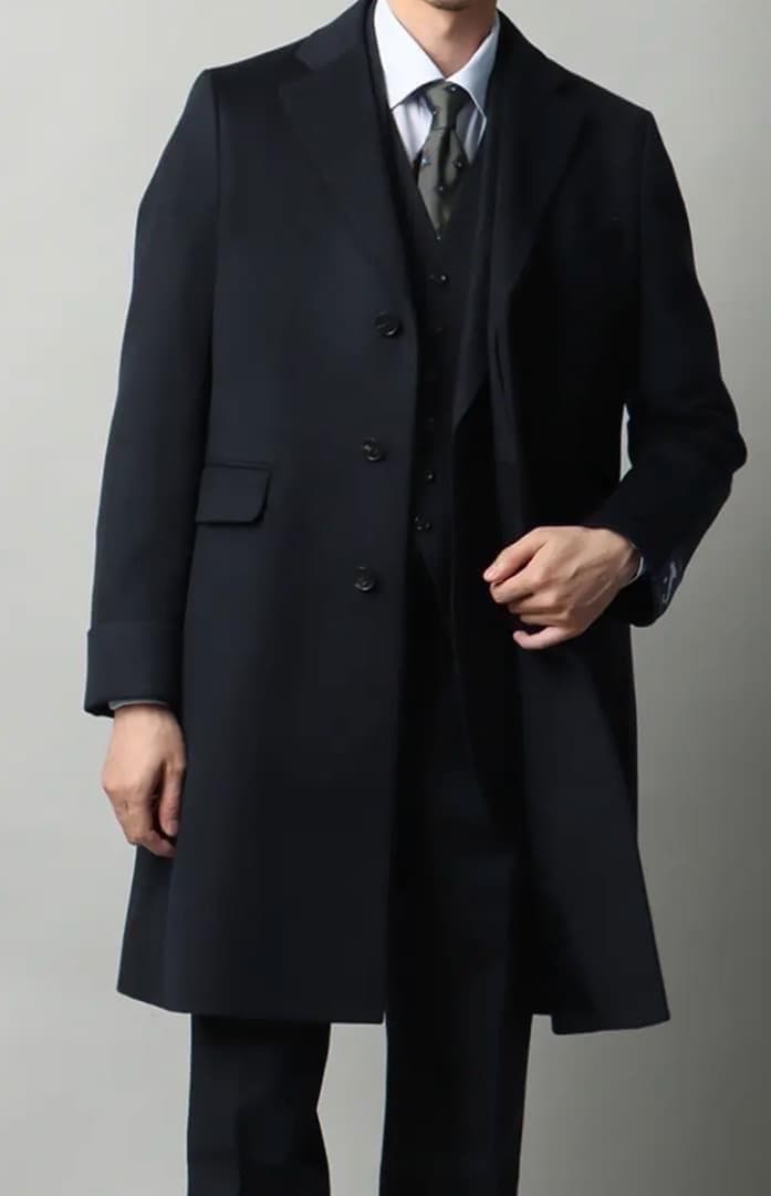 ユニバーサルランゲージ ピュアカシミヤビーバーシングルチェスター