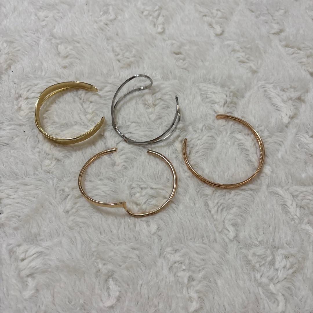 オープンバングル 4個セット ゴールド シルバー ローズゴールド - メルカリ