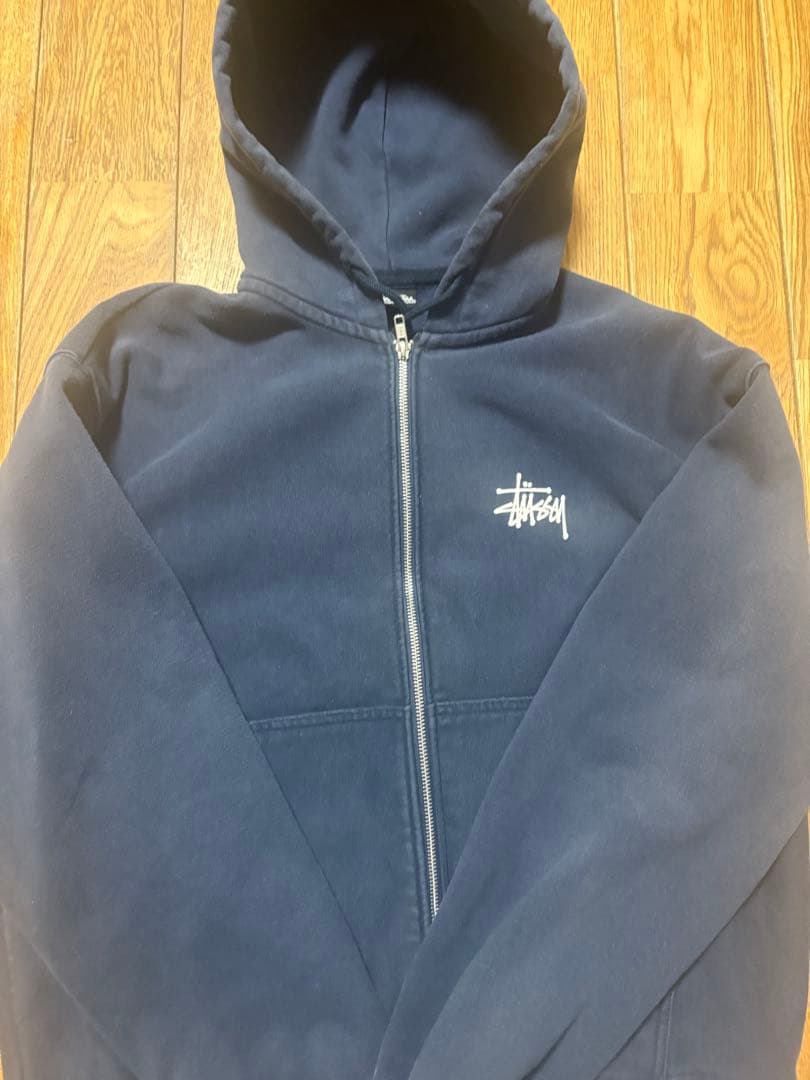 Stussy ネイビー パーカー Lサイズ 中古・古着通販】stussy (ステューシー) ワールドツアーパーカー