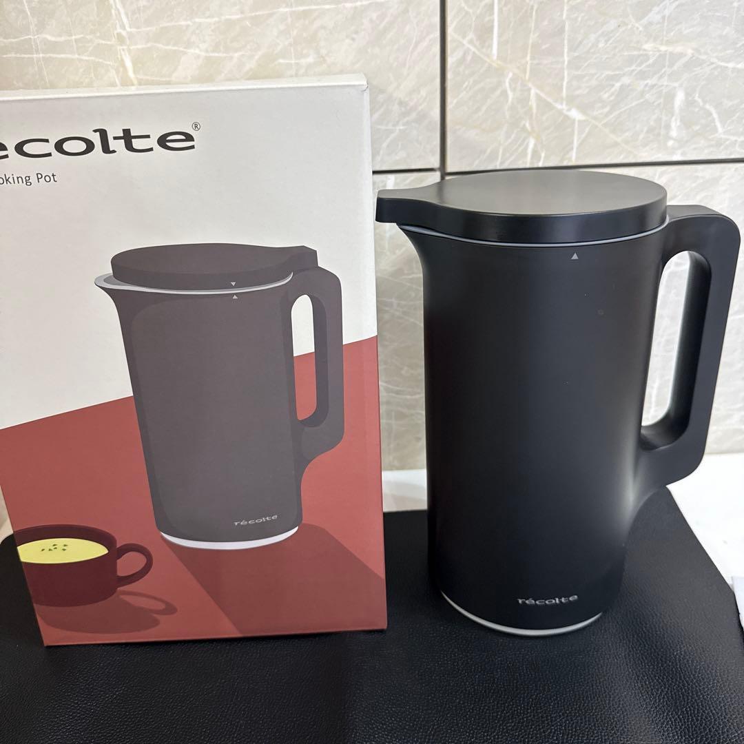 レコルト recolte 自動調理ポット ブラック　スープ　送料込　美品 ギフトカード】recolte(レコルト)自動調理ポット ブラック ギフト