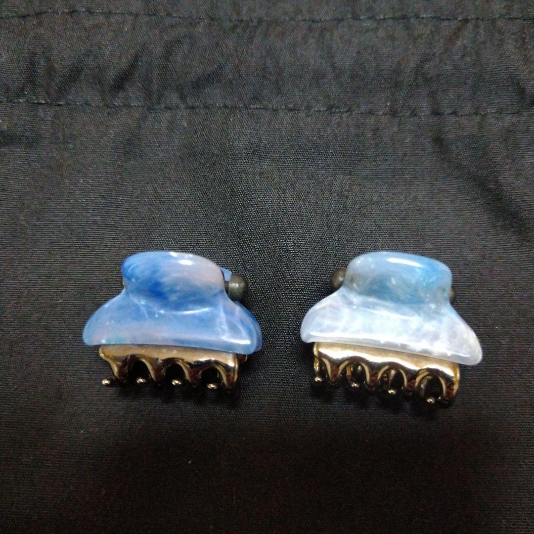 acca ヘアクリップ ミニブルーネイビーマーブル - メルカリ