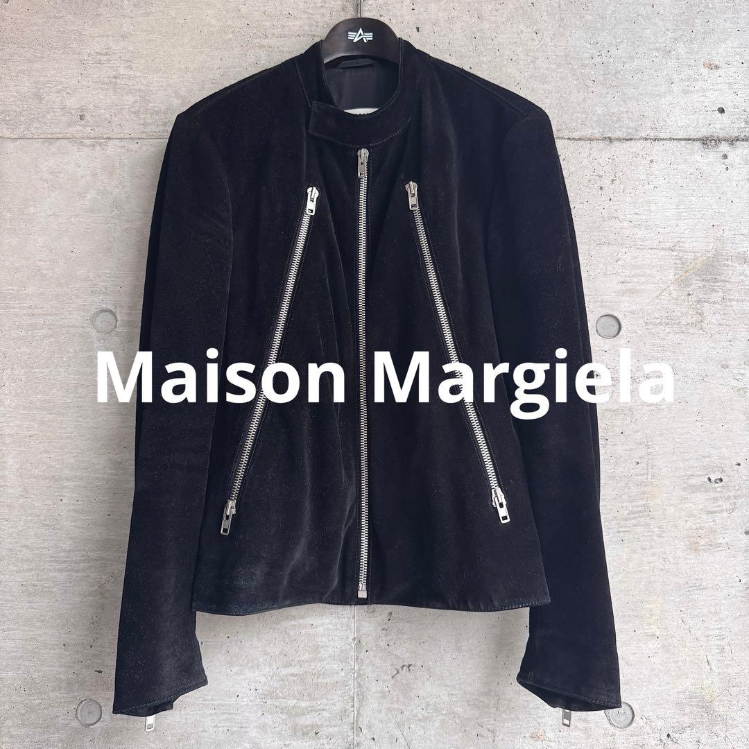 Maison Margiela 八の字ライダース スウェードレザー ブラック - メルカリ