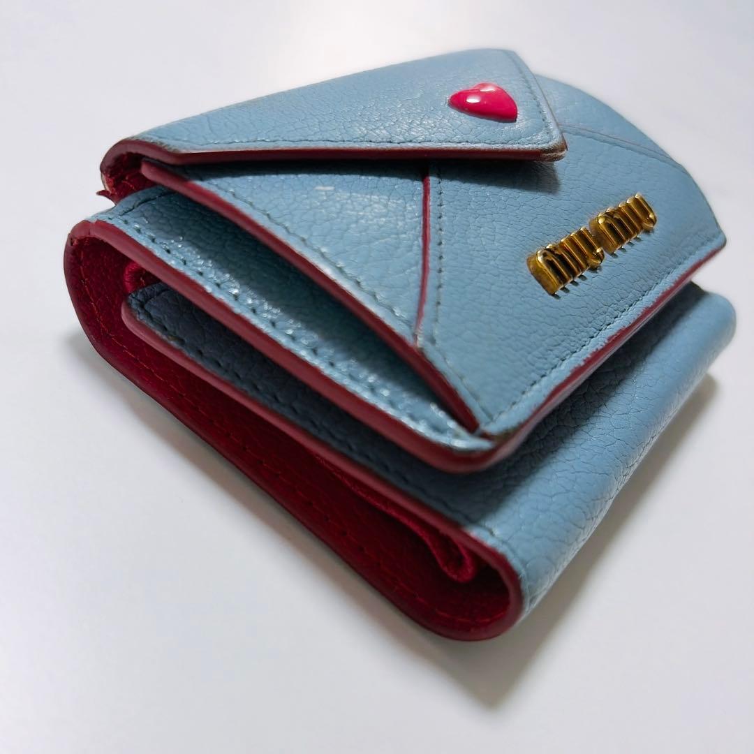 miumiu】美品☆ミュウミュウ 三つ折りミニ財布 レター型マドラス