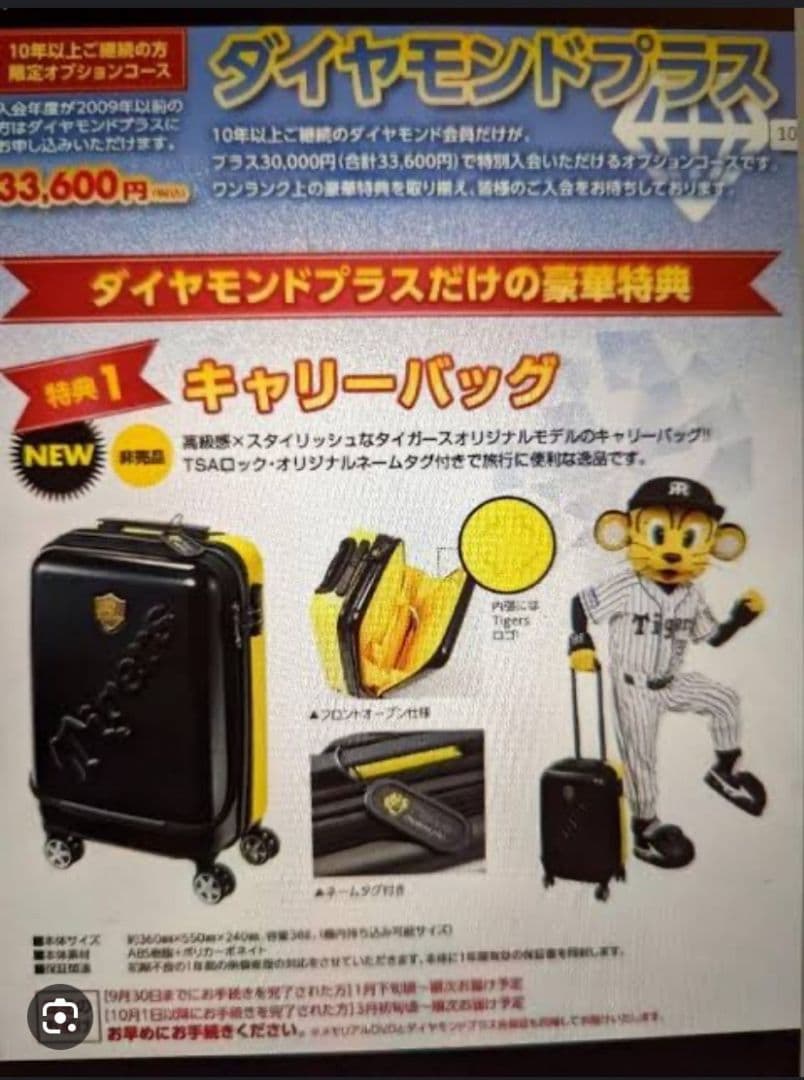 阪神タイガース キャリーバッグ キャリーケース - メルカリ