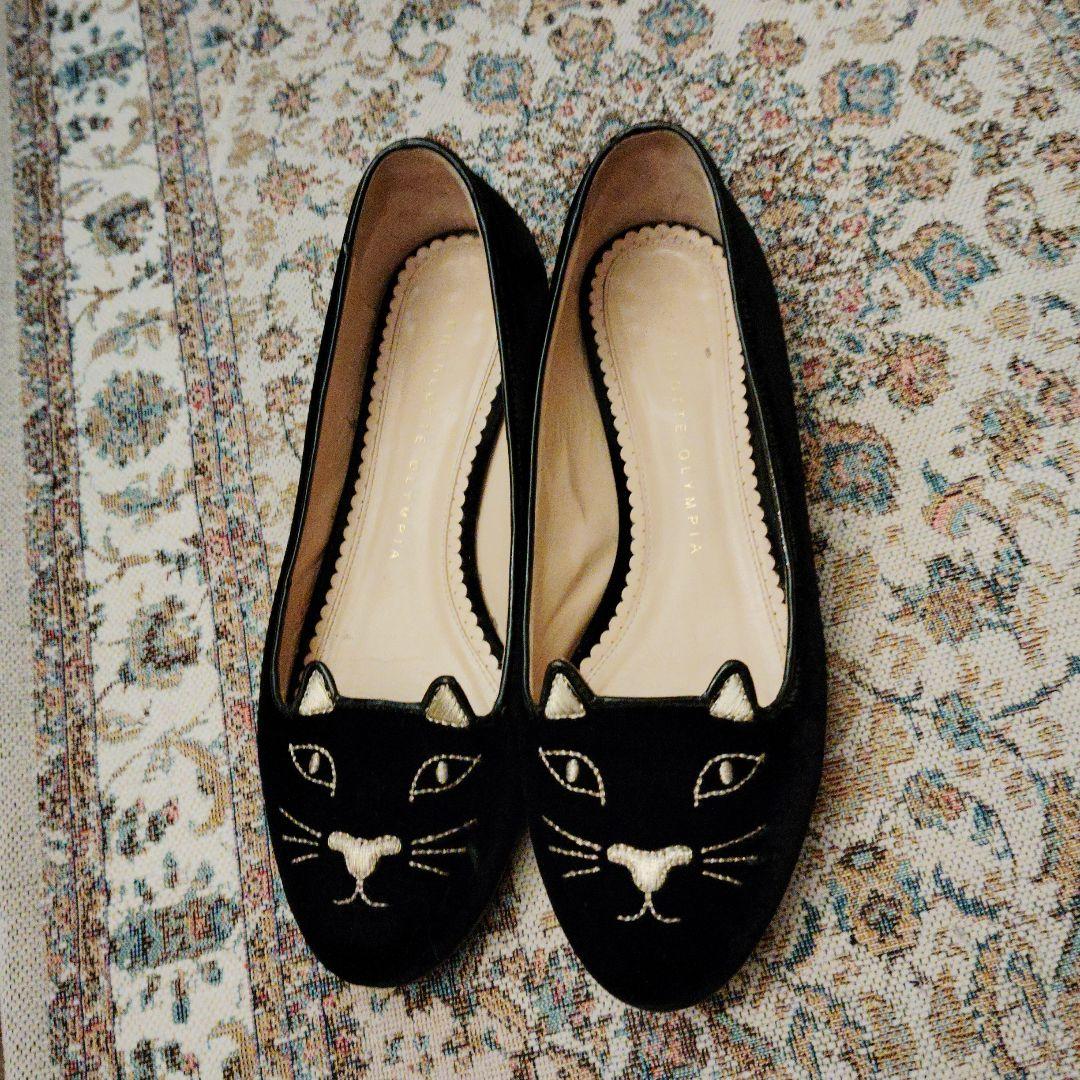 シャーロットオリンピア♡黒猫ちゃん靴ローファー - メルカリ