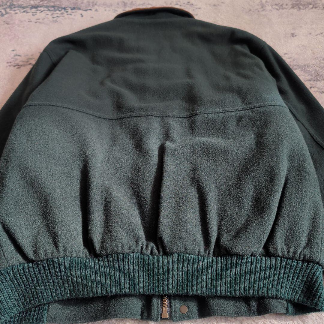 80s エルエルビーン ウールブルゾン レザー襟 ボンバージャケット USA